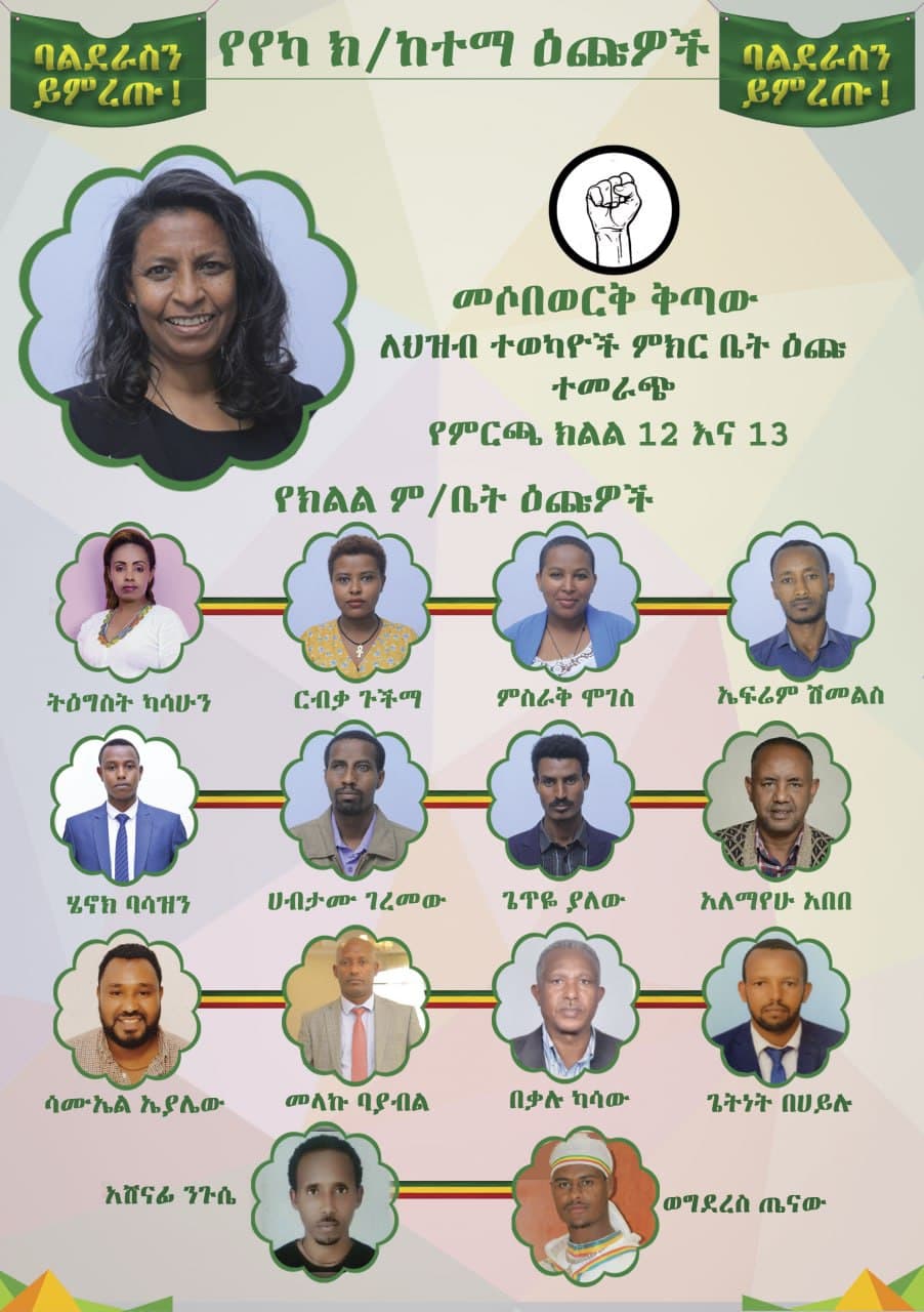 የካ ክ/ከተማ ለአ.አ ም/ቤት የባልደራስ እጩ ተወዳዳሪዎች