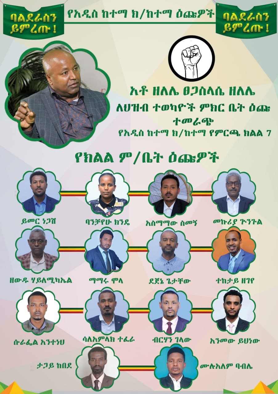 አዲስ ከተማ ክ/ከተማ ለአ.አ ም/ቤት የባልደራስ እጩ ተወዳዳሪዎች