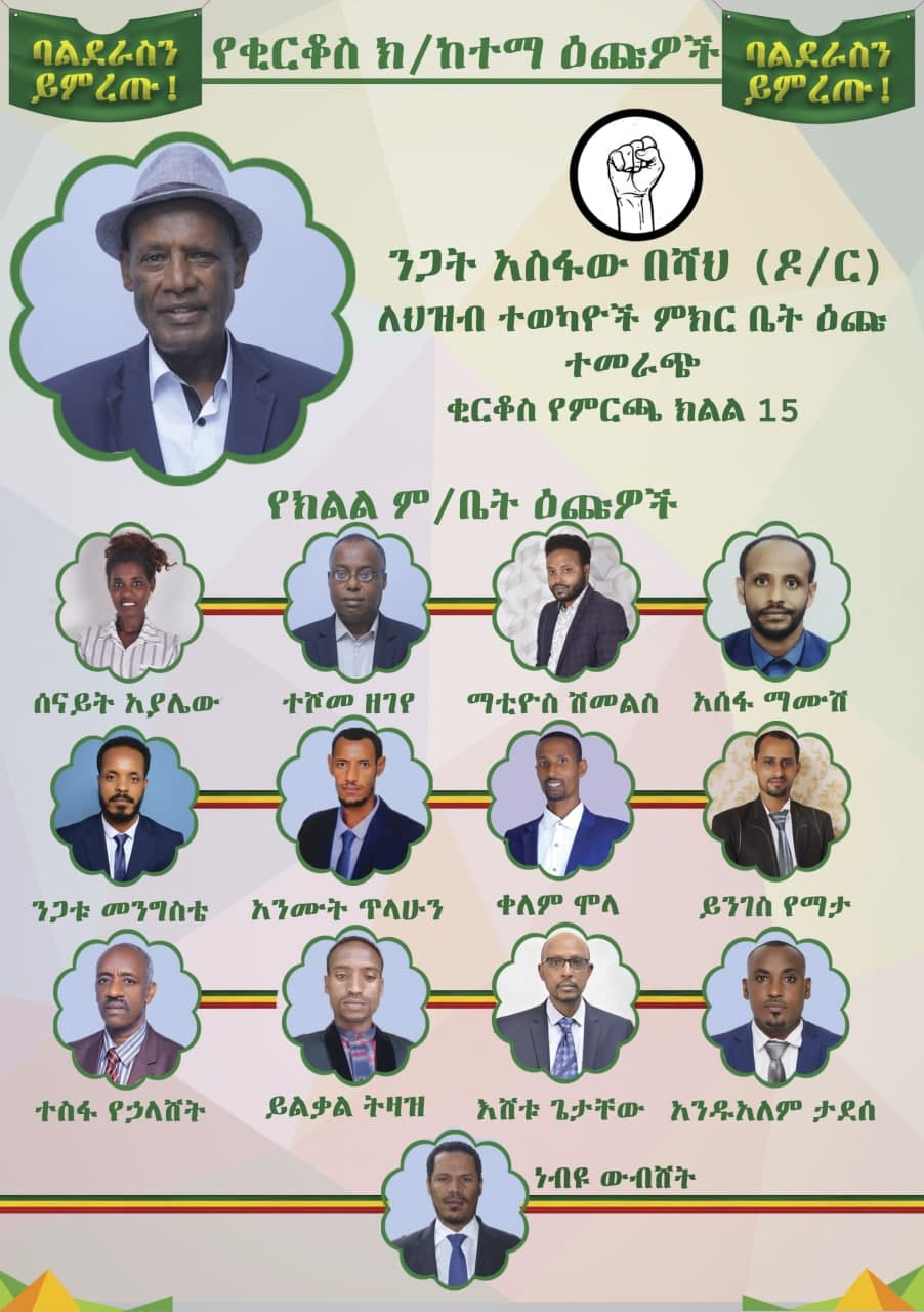 ቂርቆስ ክ/ከተማ ለአ.አ ም/ቤት የባልደራስ እጩ ተወዳዳሪዎች